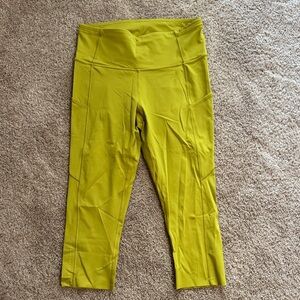 lululemon athletica Yellow Cropped Leggings